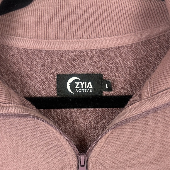 ZYIA Cotton Blend Dusty Rose Quarter-Zip Pullover Size Large - Picture 3 of 9